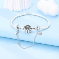 LAZA-cadena de seguridad de Plata de Ley 925 con forma de luna y estrellas, abalorio brillante para pulsera, joyería fina - details 2