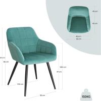 Silla de Comedor Nórdica Vintage Diseño Moderno de Metal con Tapiz de Terciopelo - details 1