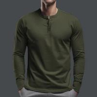 Día del padre Ropa transfronteriza de primavera y otoño Camiseta para hombres europeos y americanos Camisa básica Henry de manga larga para hombres - details 19