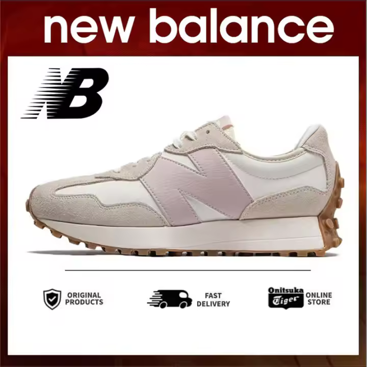 Leten VENTA CALIENTE Zapatillas de deporte serie 327 Zapatos blancos grises rosas NB327 para mujer 【Con caja】 Zapatos de trabajo - 1