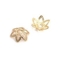 50 Uds. De cuentas redondas de latón de Color dorado de 18K, tapas de hojas de árbol y flores, suministros para hacer cuentas de joyería, accesorios Diy - details 44