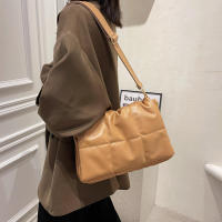 Bolso de hombro acolchado a cuadros, bolso de diseñador para mujer, bolsos de compras cruzados con solapa de cuero PU, invierno - details 17