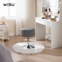 Taburete de Maquillaje Redondo Pequeño Giratorio de Altura Ajustable Taburete Bar Bajo PU para Tocador, Dormitorio, Oficina en Casa y Salón Blanco, BH14ws-1 - details 35