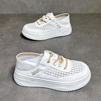 Malla blanca para mujer, parte inferior plana transpirable, dos en malla, novedad de verano, zapatos informales versátiles, a la moda - details 4