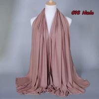 Hijab de algodón liso para mujer, chal largo y elástico, bufanda de red para el cuello, Sjaal musulmán, 35 colores, 180x80Cm - details 29