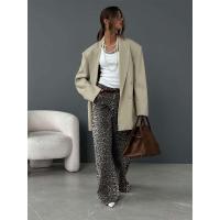 Pantalones anchos con estampado de leopardo de cintura alta, corte holgado, comodidad y calidad - details 1