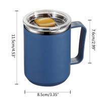 Taza de café de doble pared de acero inoxidable 304 con asa y tapa, taza aislada portátil, taza de viaje a prueba de fugas - details 3