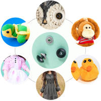 Ojos de peluche de plástico negro para muñecas, Ojos de seguridad de Ojos de piezas para juguetes, 6mm, 8mm, 12mm, DIY, Animal divertido, 560 - details 7