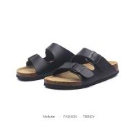 BIRKEN Zapatillas de corcho de verano con punta abierta, zapatos planos para hombre y mujer para ocio al aire libre, mismo estilo, hebilla de playa - details 18
