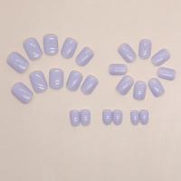 24pcs Uñas Postizas Cortas Y Redondas En Colores Sólidos Full Cover Desmontables Para Dedos De La Mano En Acrílico - details 7