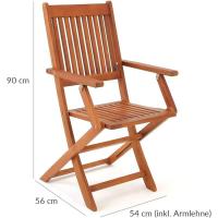 Juego de Muebles de Jardín Confort Madera Comedor Plegable 5 Pzas Exterior Patio Terraza 120x70x75cm - details 2