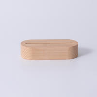 Base de lámpara de madera con pilas AAA para luces nocturnas de resina epoxi y vidrio acrílico - details 2