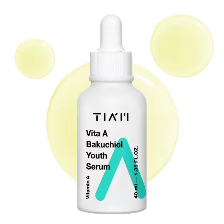 TIAM Vita A Bakuchiol Youth Serum, 1.35 fl oz, suero antienvejecimiento, arrugas, manchas oscuras, mejora la firmeza y la elasticidad, retinol - 1