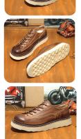 Zapatos de hombre de cuero genuino de alta gama, de cuero vacuno puro, casuales, con suela suave, al por mayor. - details 3