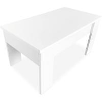 Elevable, Mesita de Salón o Comedor, Madera, Acabado en Color Blanco, Medidas - details 5