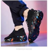 Zapatillas de deporte para hombre, zapatos para mujer, calcetines de tendencia de tenis, zapatos para caminar, mocasines, transpirables, informales, para correr, verano, verde, talla grande 35-47 - details 25