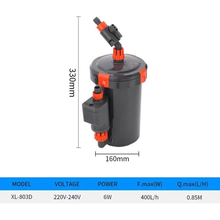 External Filter para Tanque de peces, Bomba de Agua de Cubo de Lavado Claro Simple, de Pecera limpador, accesorios de Acuario, 220V, 6W - 1