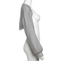 Vestido de rayas de cadera delgada de hombro recto con cinturón halter para mujer, nueva línea - details 20