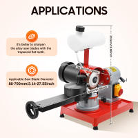 Afilador de hojas de sierra, amoladora Circular de agua de ángulo giratorio, 220V, 370W, 2850rpm, 66x3,5x50,5 cm/25,98x12,79x19,88 pulgadas - details 3