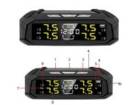 Sensor de E-ACE para coche TPMS, sistema inteligente de monitoreo de presión de neumáticos de 8bar para vehículos con 4 sensores, reloj electrónico, pantalla LCD - details 12
