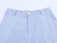 Conjunto de pantalones de pierna ancha para mujer, camisa a rayas con bordado hueco Retro francés, moda de verano - details 6