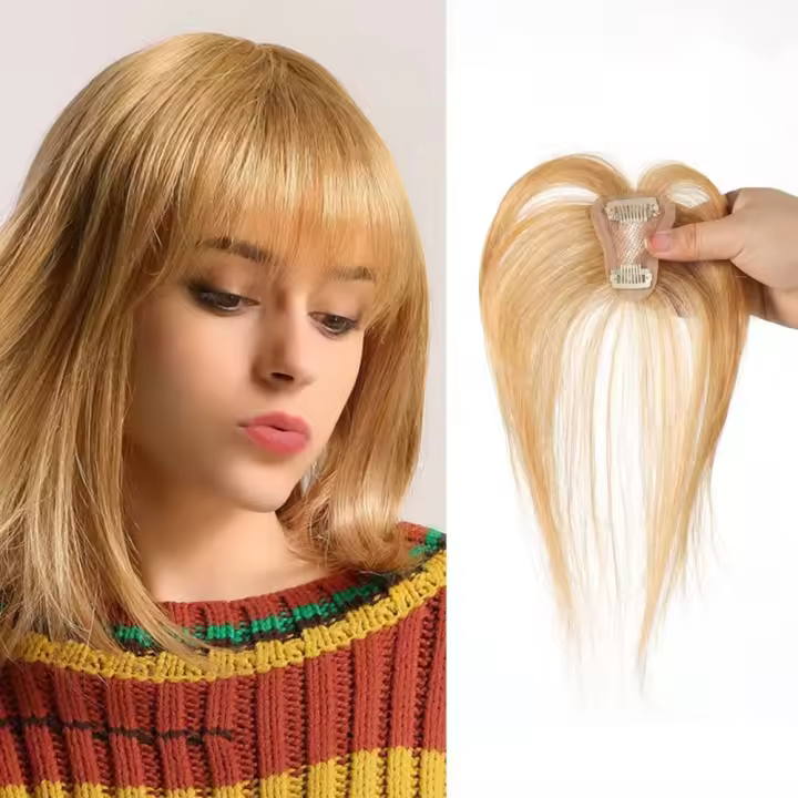 Extensiones de cabello con flequillo para mujer, 4x6/5x7, 100% de cabello humano, flequillo tenue 3D, Clip para pérdida de cabello, piezas de cabello con flecos - 1