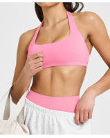 Sujetador deportivo de cuello halter estilo europeo y americano para mujeres, sensación de verano sin cubierta con almohadillas para el pecho, top ajustado para entrenamiento físico y yoga - details 14
