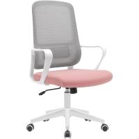 Silla de escritorio ergonómica con ruedas giratorias antiarañazos, respaldo de tela transpirable y soporte lumbar, sillón de estudio u oficina, ajuste de altura del gas 98-108 cm (azul y - details 4