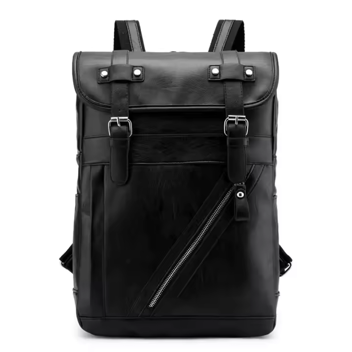 Mochipa vintage de cuero impermeable para hombre, bolso de hombro para portátil de 15,6 pulgadas, para estudiantes universitarios - 1