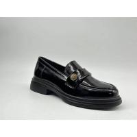 Zapatos casual británicos de mujer con suela gruesa y parte superior de un solo cordón, cuero negro ligero, nueva colección - details 3