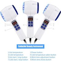 Martillo de doble cabezal caliente y frío, instrumento de masaje antiarrugas para apretar la piel, dispositivo masajeador de belleza Facial con luz azul - details 10