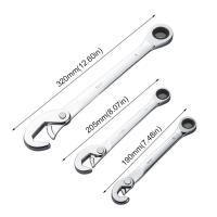 Llave de trinquete multifunción de 72 dientes, llave de extremo abierto de doble cabeza para ahorro de trabajo, herramientas de reparación de gran apertura de acero para el hogar - details 0
