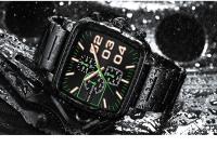 Reloj cronógrafo para hombre, luminoso, resistente al agua, reloj de cuarzo, correa de acero inoxidable, reloj de pulsera multifuncional para negocios - details 13