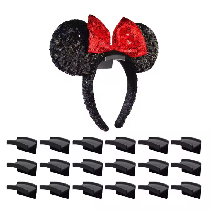 Ganchos adhesivos para sombreros para pared, perchas de sujeción fuerte para armario, diseño minimalista, sin perforación, color negro, 18 unidades - 1
