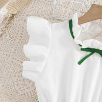 Falda Plisada de Khaki para Niñas Mangas de Pétalo Blanco Estilo Preppy para Cumpleaños - details 22