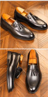 Zapatos de cuero de alta gama, mocasines casuales de negocios, talla extra grande para un pie - details 10