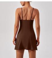 Mono con cuello Halter, vestido de tenis, Yoga, Fitness, cepillado, cómodo, transpirable, antideslizante, Falda corta deportiva informal para correr, nuevo - details 5