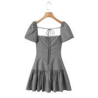 Vestido Mini de Moda 2025 de Chu Sau Beauty Manga Abullonada, Top Sexy, Sin Espalda, Listo para la Fiesta - details 3
