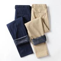 Pantalones informales de invierno para hombre, pantalones cálidos de felpa de estilo clásico para negocios, pantalones de piel gruesa Regular, pantalones formales rectos elásticos de lana para hombre - details 7