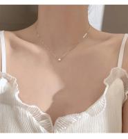 Collar chapado en oro de 14k de Plata de Ley 925, gargantilla de circonita brillante versátil, cadena de clavícula para mujer, joyería de boda - details 6