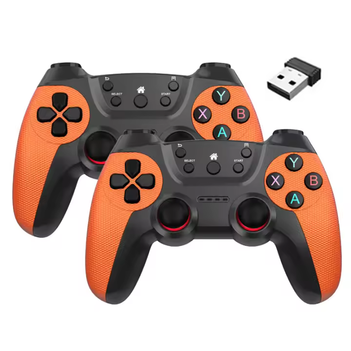 BLUEKAKA Juego de 2 mandos inalámbricos para PC, Joystick de mano para TV, ordenador, Android, mando a distancia con adaptador adicional - 1