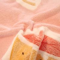 Sábana de Terciopelo Cálido Coral para Invierno con Estampado de Flor Hueso de Couette Suave y Grueso 240x220 - details 20