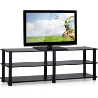 Soportes de TV sin Herramientas, Madera, Cerezo Oscuro y Negro - details 2