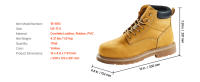Botas de trabajo con punta de acero SucceBuy - Talla Reino Unido 10.5. Suela de goma impermeable, antideslizante y transpirable, marrón y amarilla. - details 6