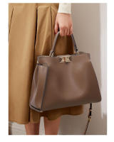Bolso de Cuero Auténtico Para Mujer, Negro, Caramelo, albaricoque, Azul, Turquesa, Burdeos Blanco - details 4