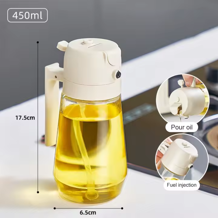 Dispensador automático de aceite de oliva para cocina, pulverizador de 470ML para cocina, ensalada, barbacoa, hornear - 1