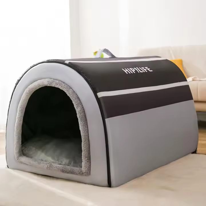Casa de perro suave para gatos, casa para gatos de interior, cama portátil para gatos, perrera plegable, nido desmontable para mascotas con Cush extraíble - 1