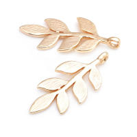 Colgantes de hojas de árbol de latón de Color dorado de 18K, accesorios para collar y pendientes, joyería Diy de alta calidad - details 28