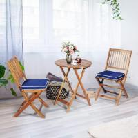 Set de Bistró con 3 Piezas Plegables, Mesa y Sillas Terraza de Madera de Acacia con 2 Cojines Acolchados Extraíbles, Muebles de Exterior para Patio Jardín Veranda Balcón (Rojo) - details 15
