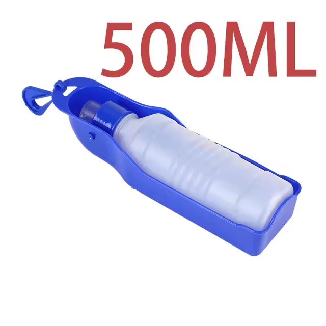 Botella de agua plegable para perros, bebedero portátil de plástico de 500ML, alimentador de agua potable para viajes al aire libre - 1